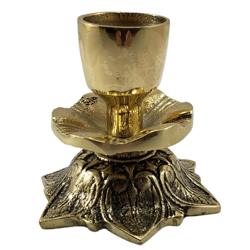 Castiçal Copo Liso Vela 3 Cm  Alt 8 Cm Bronze Retrô Vintage