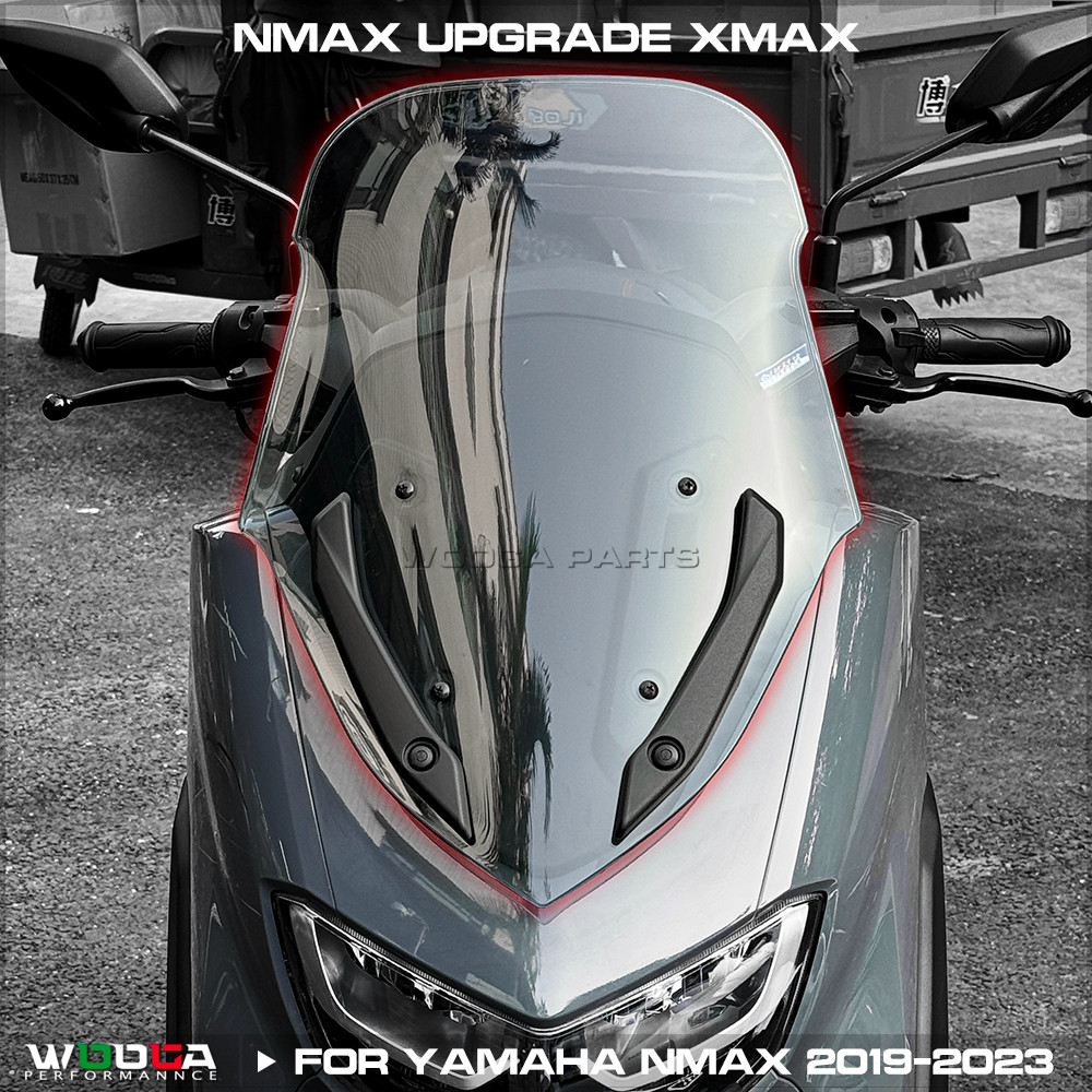 WOOGA Alto Pára-Brisas Para Yamaha Nmax155 Nmax125 2020-2023 Nmax V2 Versão 2 Brisa Defletor De Vento Touring N-max