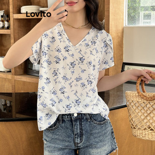 Lovito Blusa básica floral Boho Ditsy para mulheres L108ED207 em Oferta na Shopee