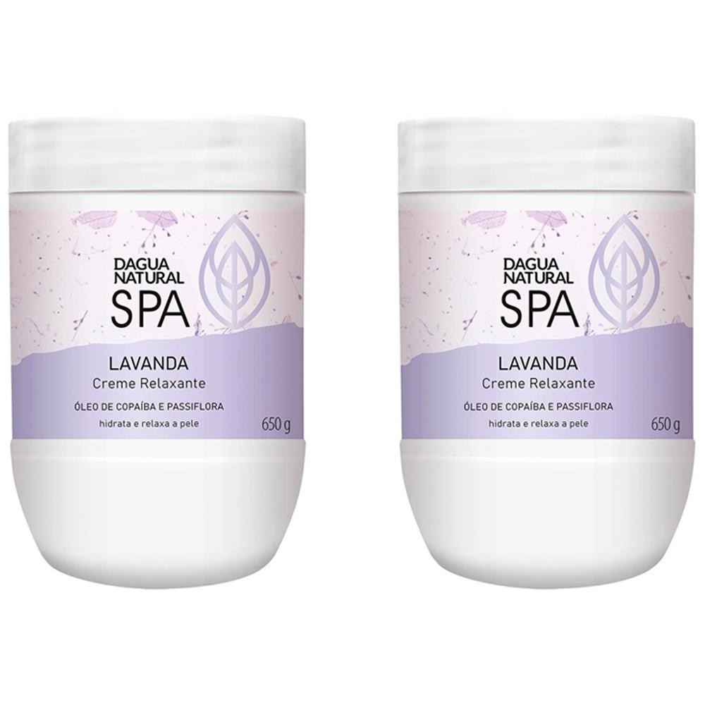 Kit 2 Potes Creme Relaxante Dagua Natural Spa Lavanda Óleo de Copaíba e Passiflora 650g Hidratante