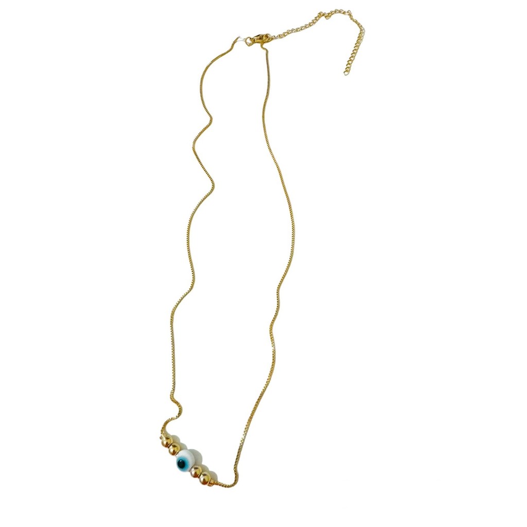 colar dourado olho grego em bijuteria de alta qualidade