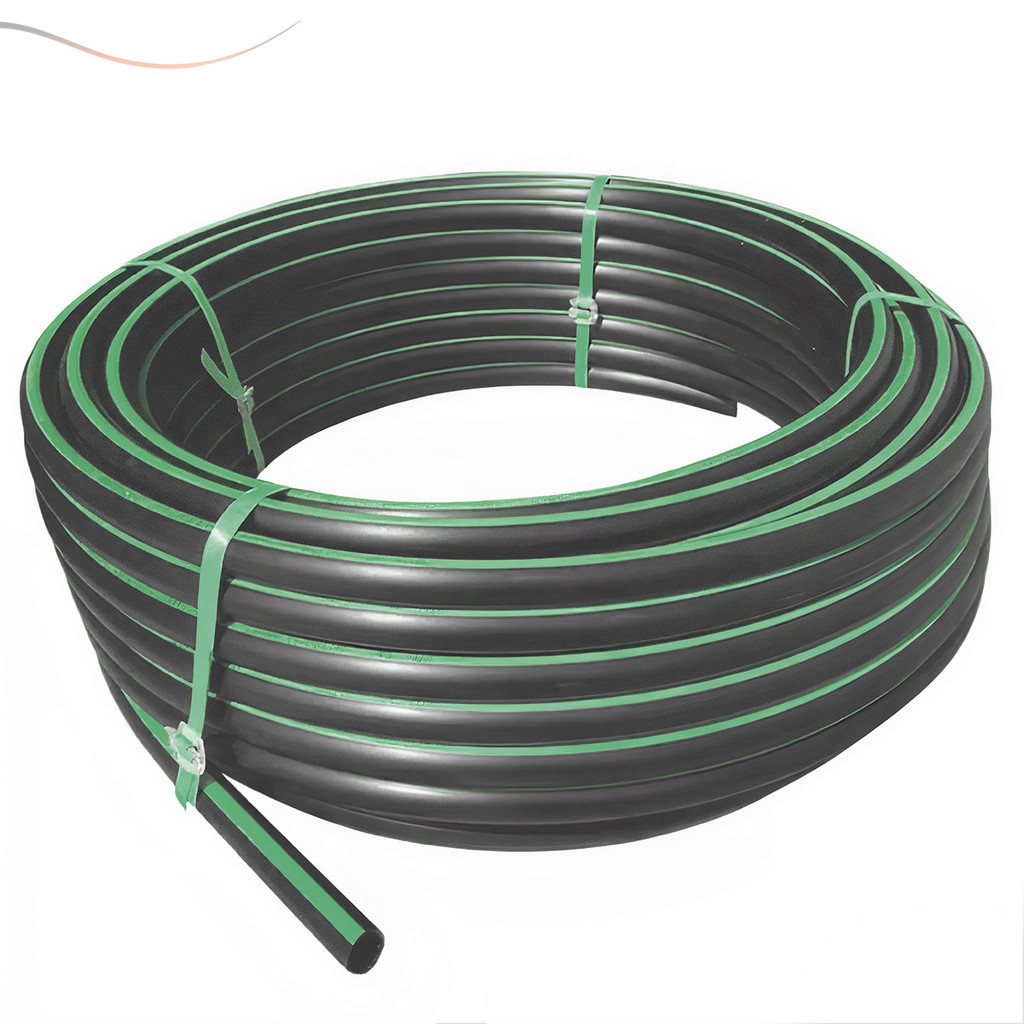Mangueira de Irrigação 1/2" Reforçada Polietileno Preto Rolo com 100 Metros Selo Verde/Azul