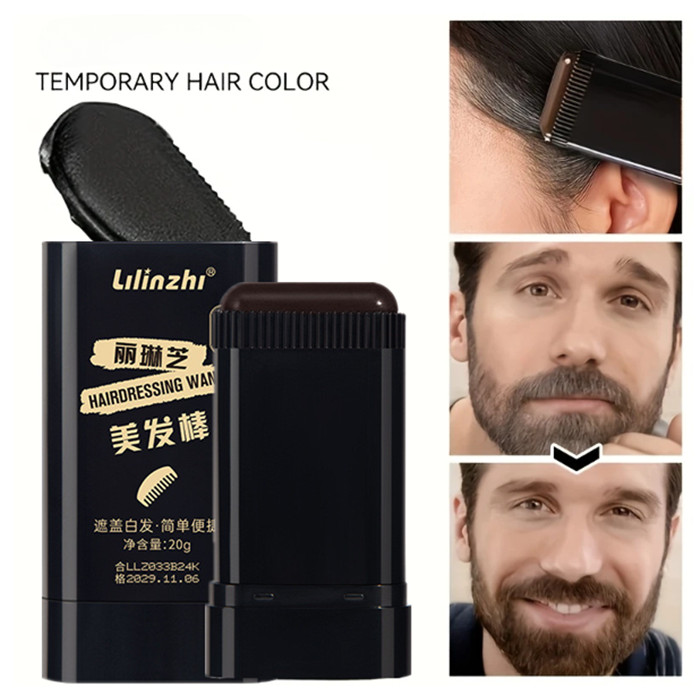 Bastão De Cabelo À Prova D'água E De Suor , Sem Manchas Desbotamento , Cobre Cabelos Grisalhos , Pente Dentado Natural ,