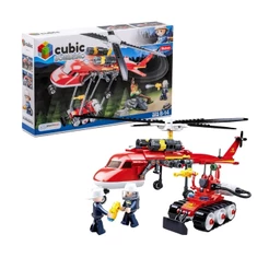 Brinquedo Infantil Cubic Helicóptero Bombeiros Combate ao Incêndio 325 Peças Multikids - BR2307