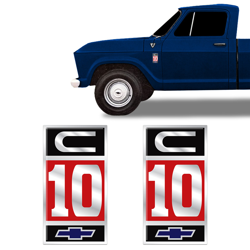 Adesivo C10 Emblema Lateral Modelo Original Chevrolet - Par