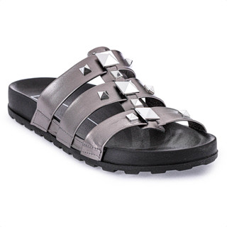 Sandália Moleca Papete Spikes Grafite - Feminino em Oferta na Shopee