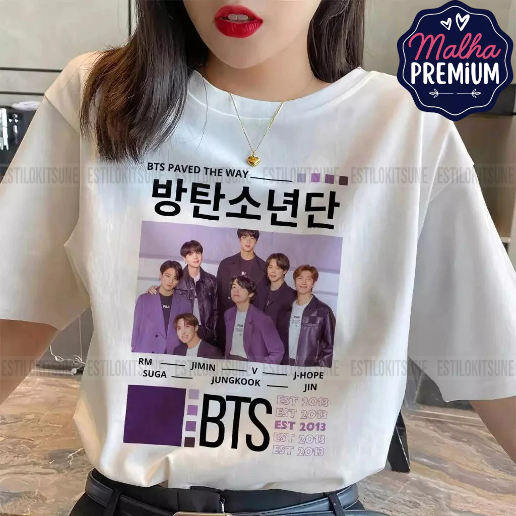Camiseta Bts Kpop Bangtan Blusa Tshirt Camisa Unissex