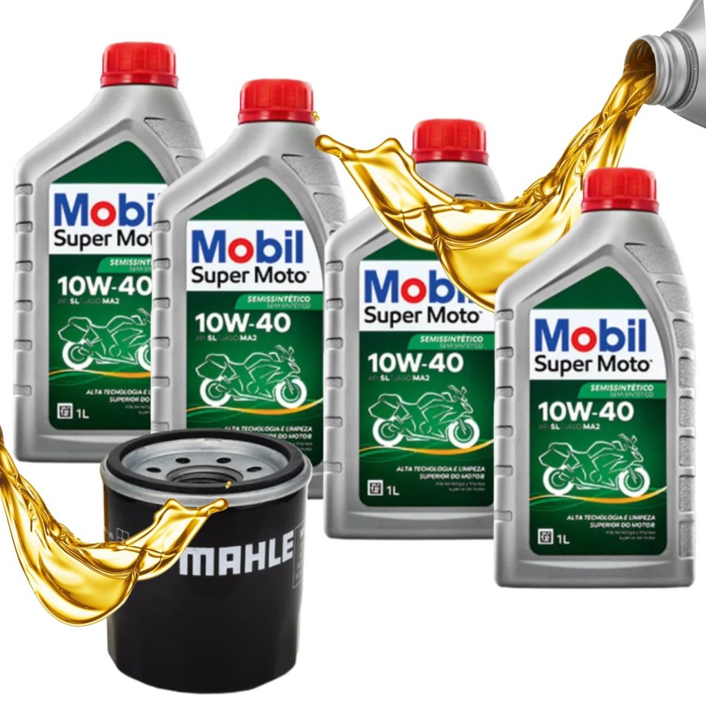 Troca de Óleo P/ Kawasaki Z100 Z900 Z800 Z750 Mobil 10w40 + Filtro em Oferta na Shopee