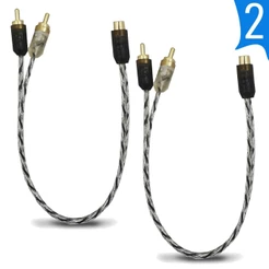 Conjunto Cabos Y Taramps Injetado Stereo, 1 Fêmea e 2 Machos, para Som Automotivo, Alta Qualidade