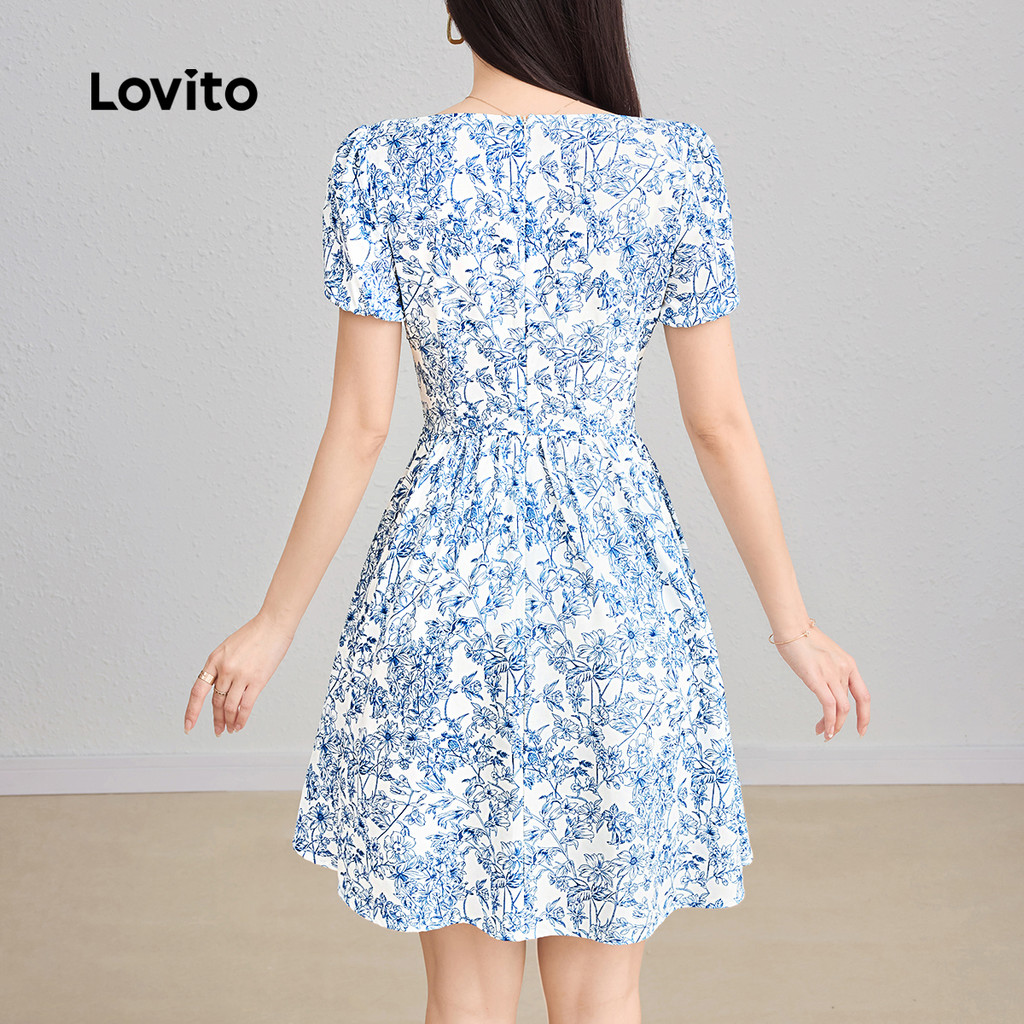 (Trendy) Lovito Vestido Casual com estampa Floral para mulheres L124AD188 - Women Clothes