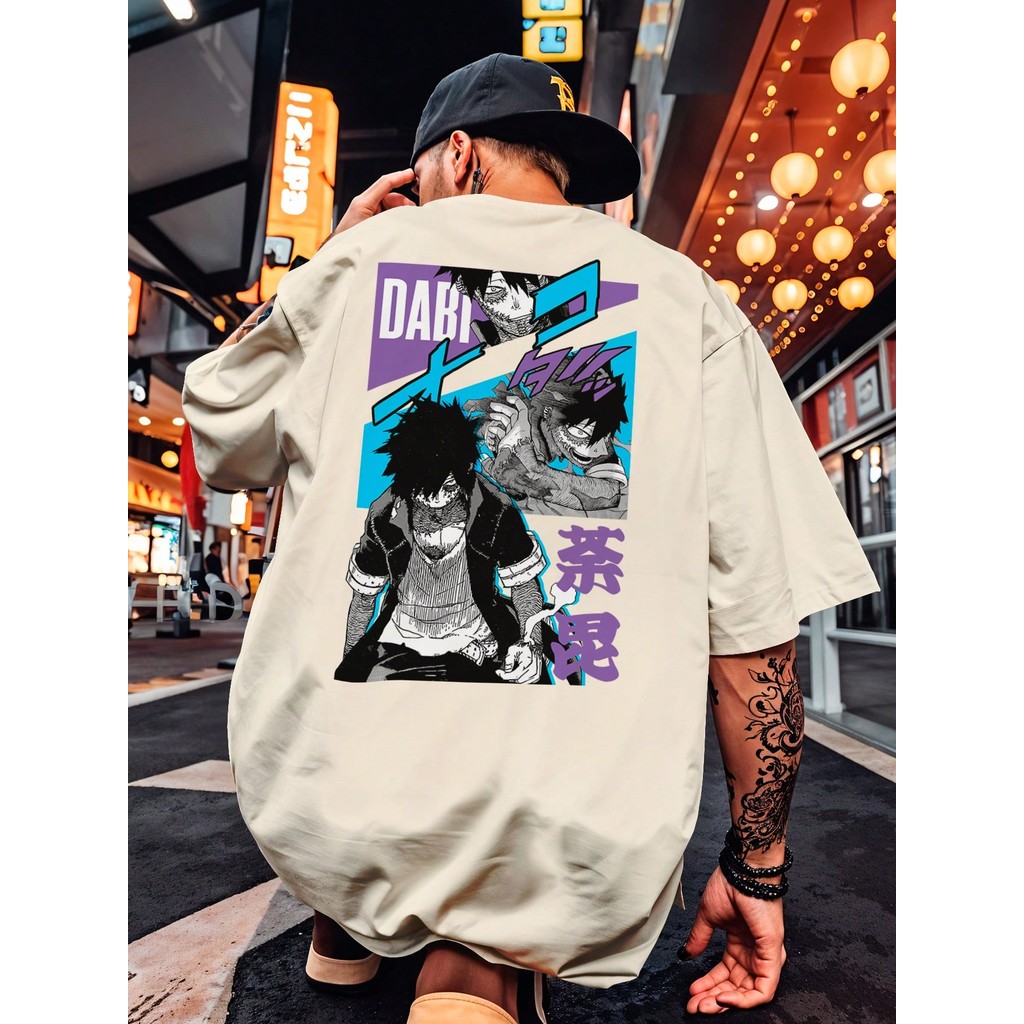 Camiseta Streetwear  Boku no Hero Dabi Kyrom Deku Bakugo Anime Desenho Série Camisa 100% Algodão