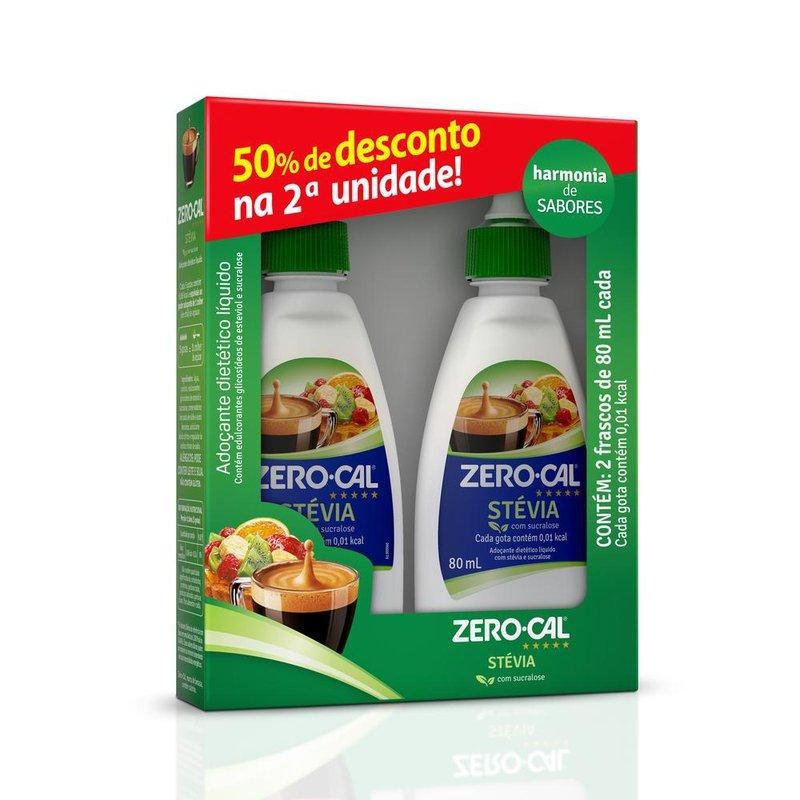Kit Adoçante Líquido Zero-Cal Stevia 2 Unidades 80ml em Oferta na Shopee