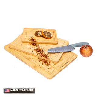 Kit de Tábuas de Corte Bambu Churrasco Hamilton Beach 3 peças Sustentável em Oferta na Shopee