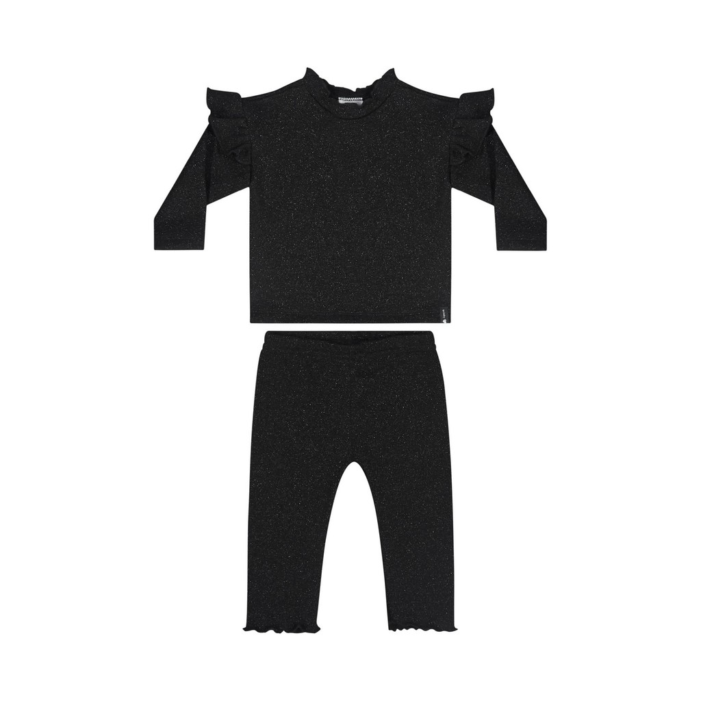 Conjunto com Blusa e Legging em Malha Tricot para Bebê Menina Quimby em Oferta na Shopee