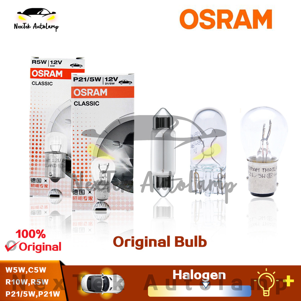 OSRAM Classic S25 P21W P21/5W R10W R5W W5W C5W 12V 3200K Lâmpada De Farol Halógena Padrão Para Carro (1 lampada)