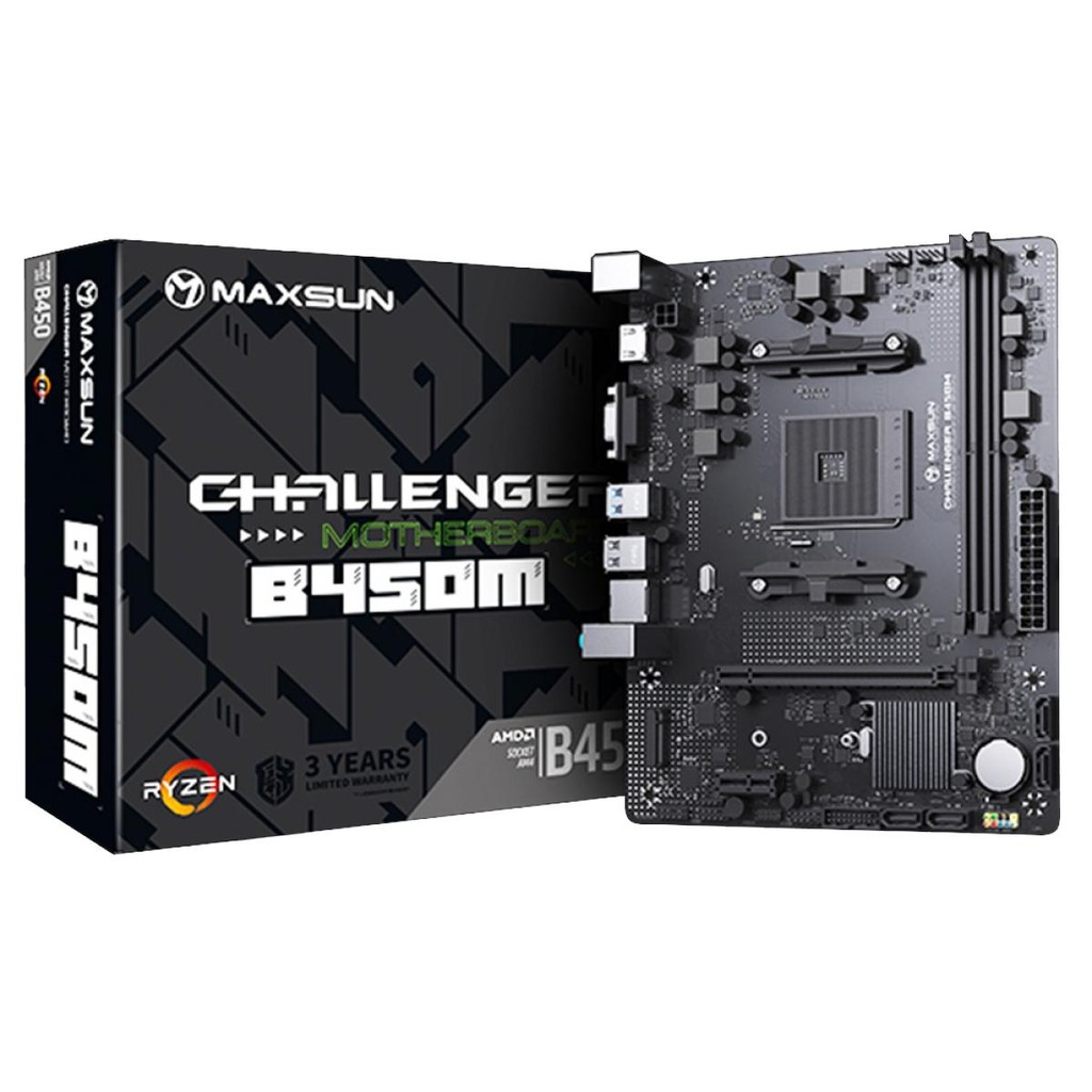 Placa Mãe MAXSUN B450M MS-Challenger, Chipset B450, AMD AM4, mATX, DDR4 em Oferta na Shopee