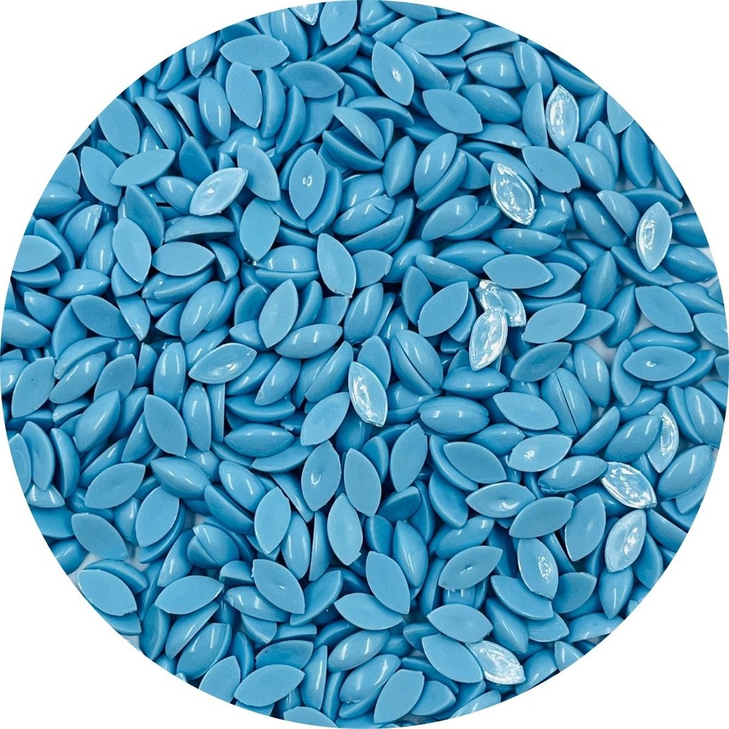 Colagem Navete Azul 5x9mm Artesanato Biju 500un 50g