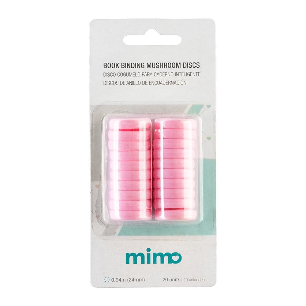 Disco Cogumelo para Caderno Inteligente Rosa Chiclete Mimo - 24 mm - 20 Unids em Oferta na Shopee