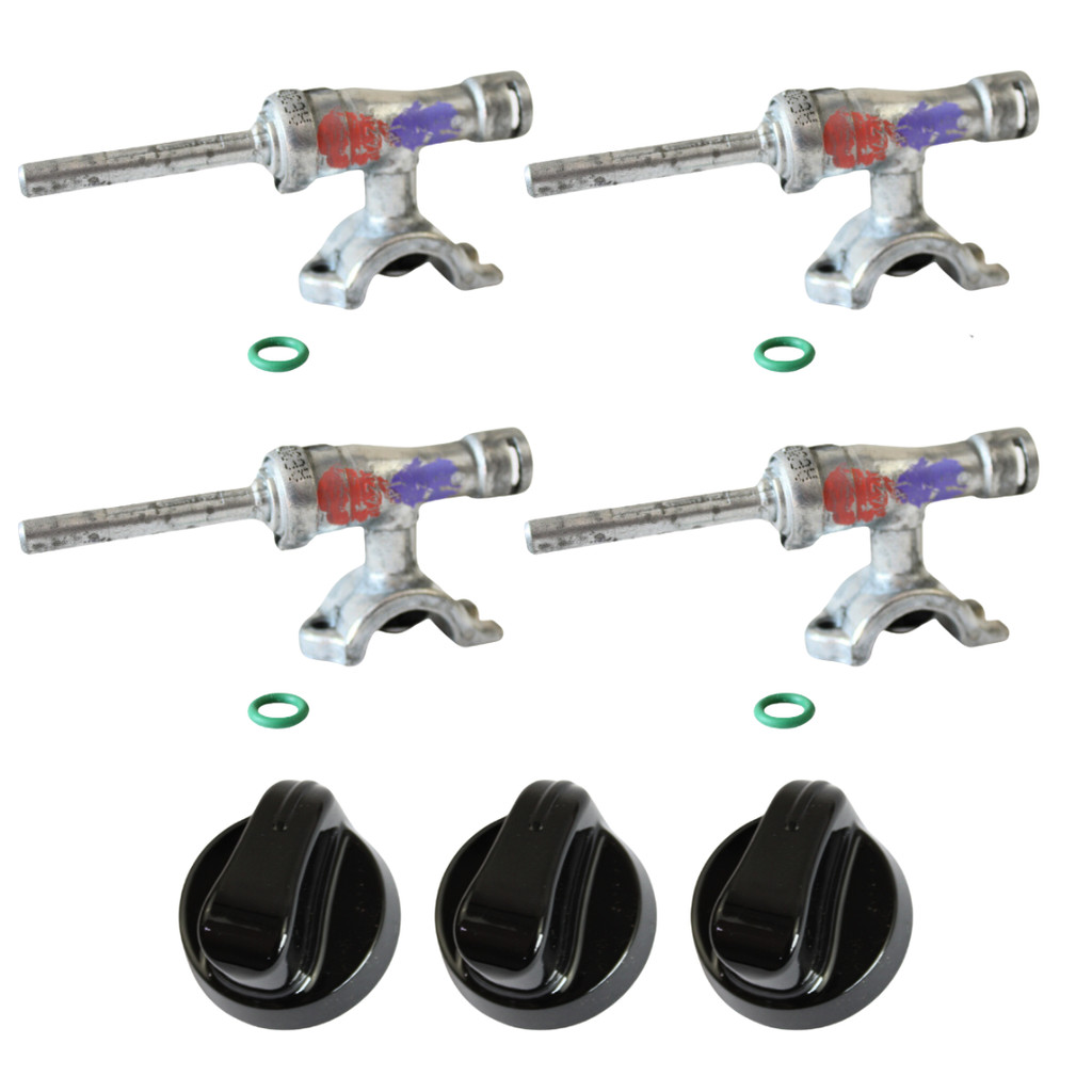 Kit 4 Registro Ramais + 3 Botões Para Fogão Atlas Utop Glass