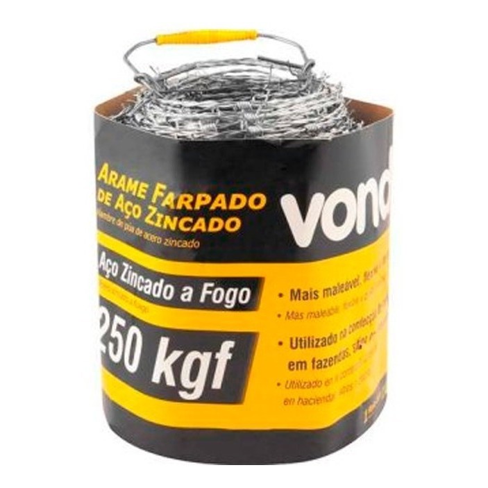 Arame Farpado Rolo 100 Metros 250kgf - VONDER em Oferta na Shopee