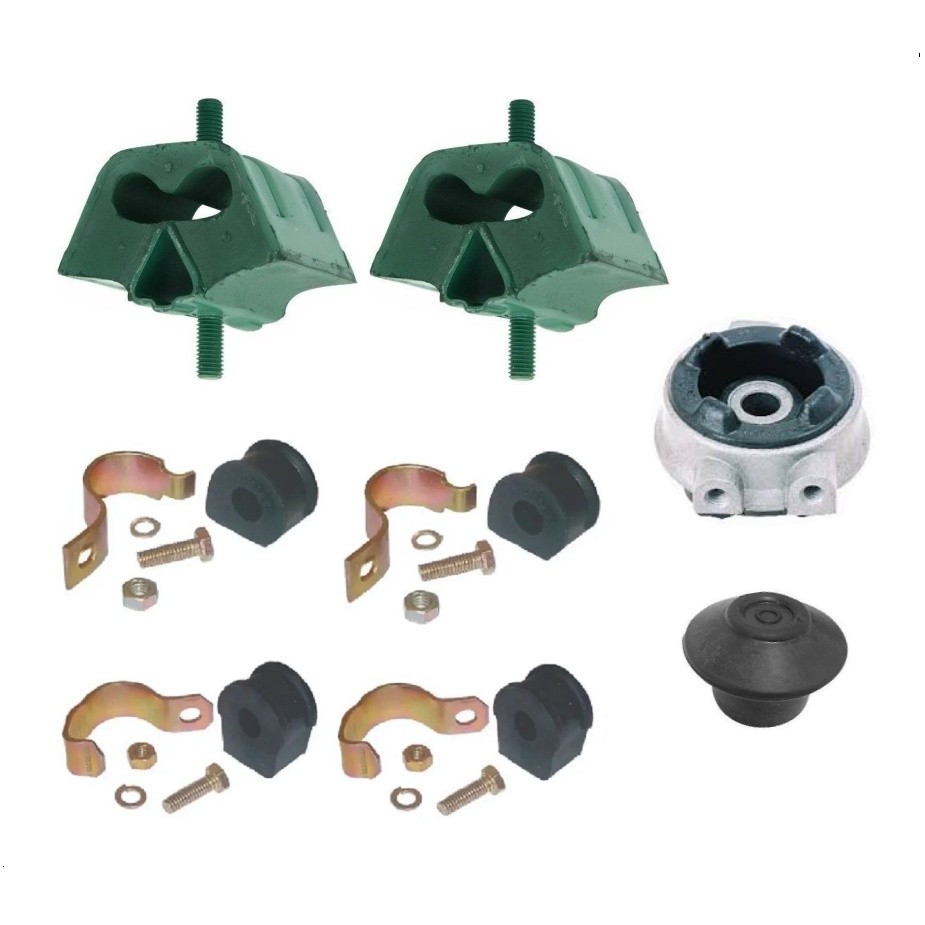 Kit 4 Coxim Calço Motor E Câmbio Com Bucha Da Barra Estabilizadora Gol Parati Saveiro Voyage