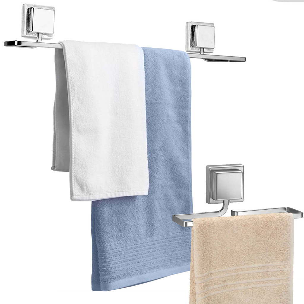 Kit Acessórios Banheiro Porta Toalha Rosto Banho Sem Furo Dupla Face 3M Cromado Arthi em Oferta na Shopee