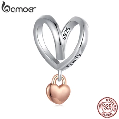 Bamoer 925 Sterling Sliver Charm Love Tassel Pingente Série De Acessórios Para Pulseira