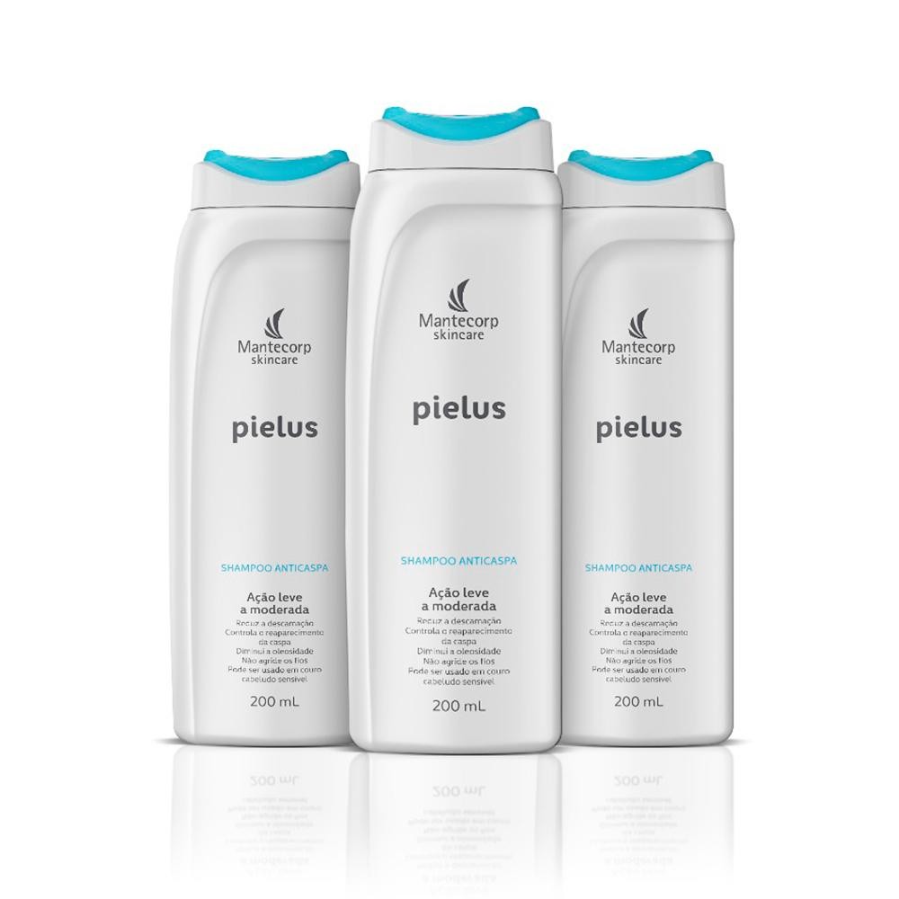 3 Shampoo Pielus Anticaspa 200ML em Oferta na Shopee