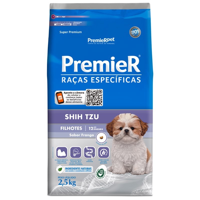 RAÇÃO PREMIER RAÇAS ESPECÍFICAS SHIH TZU FILHOTE FRANGO 2.5KG