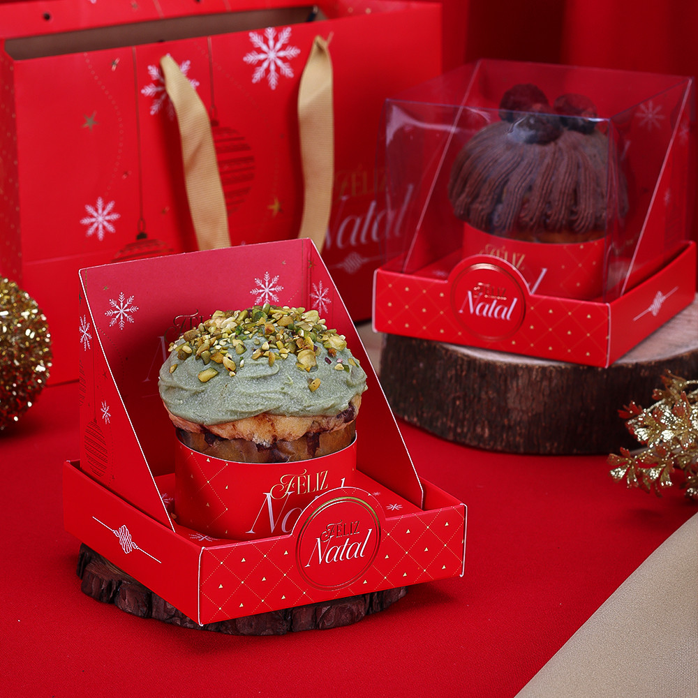 10 Caixa para Mini Panetone 100g com Tampa de Acetato Luz 4266 (JANGO NATAL 2024) — imagem 2 de 2