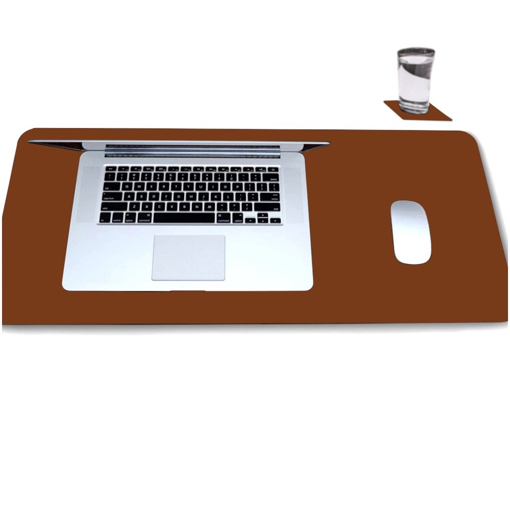 Desk Pad 120x30 p/ Computador Notebook em Couro + porta copo