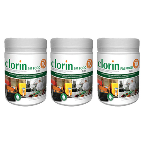 Clorin PM Food Tabs higienização alimentos 150 Pastilhas 10 L com NF