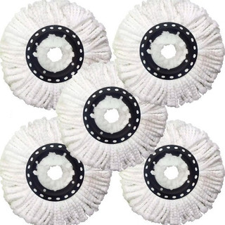 Kit 5 Refil Microfibra Universal Mop Giratório 360 Limpeza Esfregão 16cm Lavável Máquina Absorção