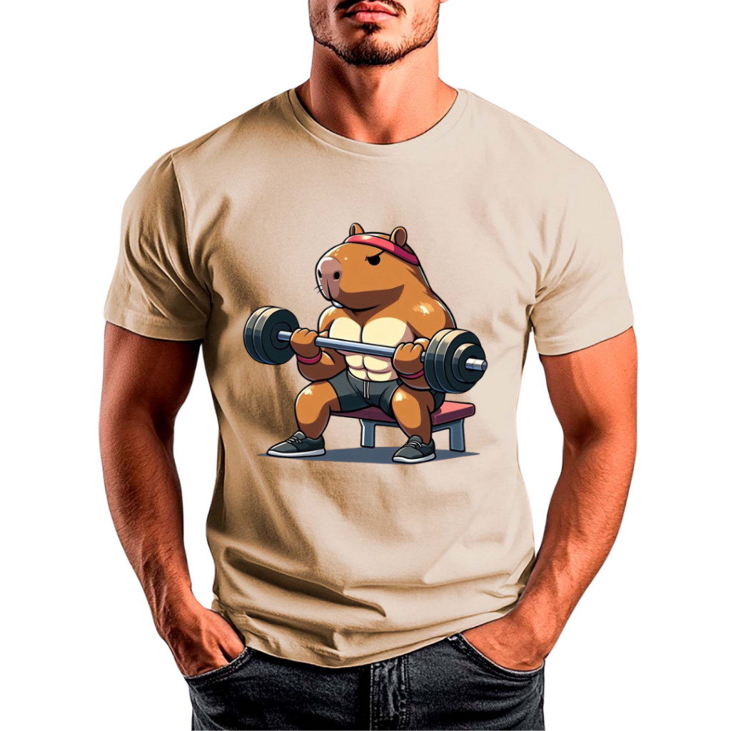 Camiseta Estampada Divertida "Capivara Maromba Frente" - Camisa 100% Algodão. em Oferta na Shopee