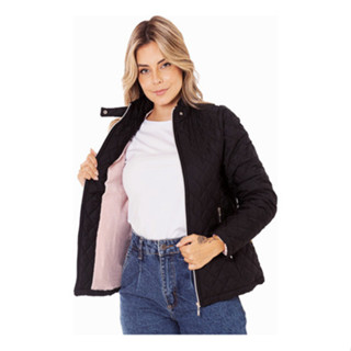 Jaqueta Forrada Pelúcia Nylon Matelado Blusa Feminina Quente em Oferta na Shopee
