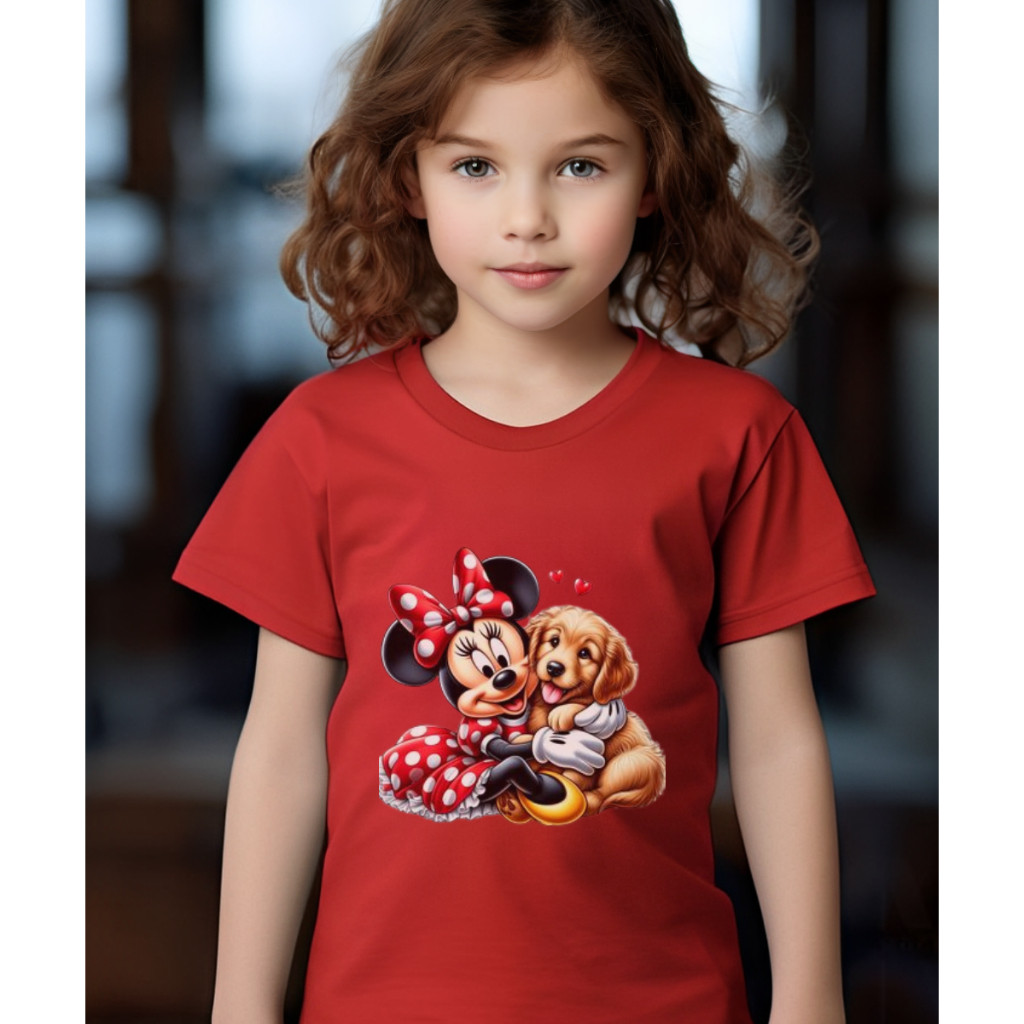 Camiseta Algodão Estampada Infantil Menina Personagens Malha Confortável moda Kids 02 ao 16