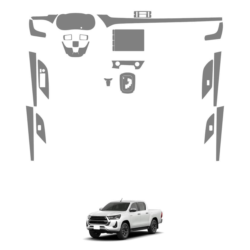 Película PPF Proteção Kit Interior Completo Toyota Hilux SRX AT 2024 2025 Transparente TPU Anti Risco