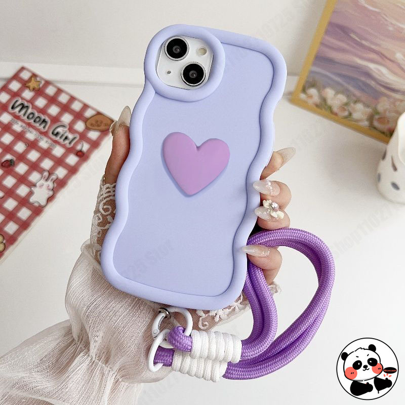 Capa De Telefone Com Alça Ondulada 3D Para Samsung Galaxy A16 A15 A23 M23 F23 A22 F42 A22 M22 M32 A21s A20s A30 A20 M20s