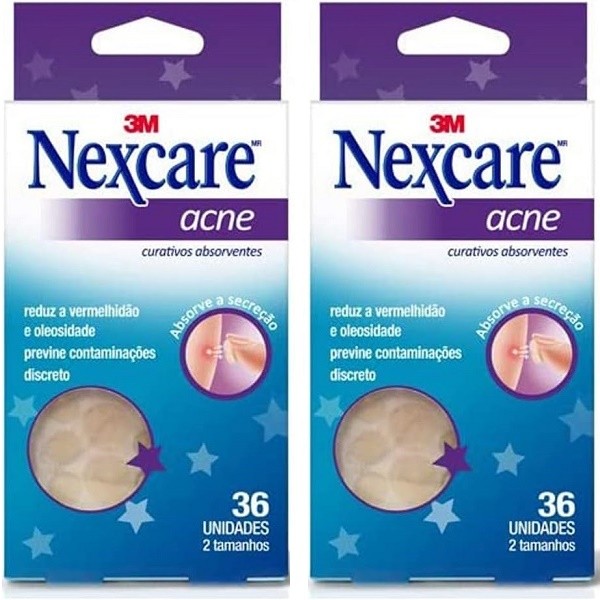 Kit com 2 Adesivo Seca ACNE e Espinha Nexcare em Oferta na Shopee