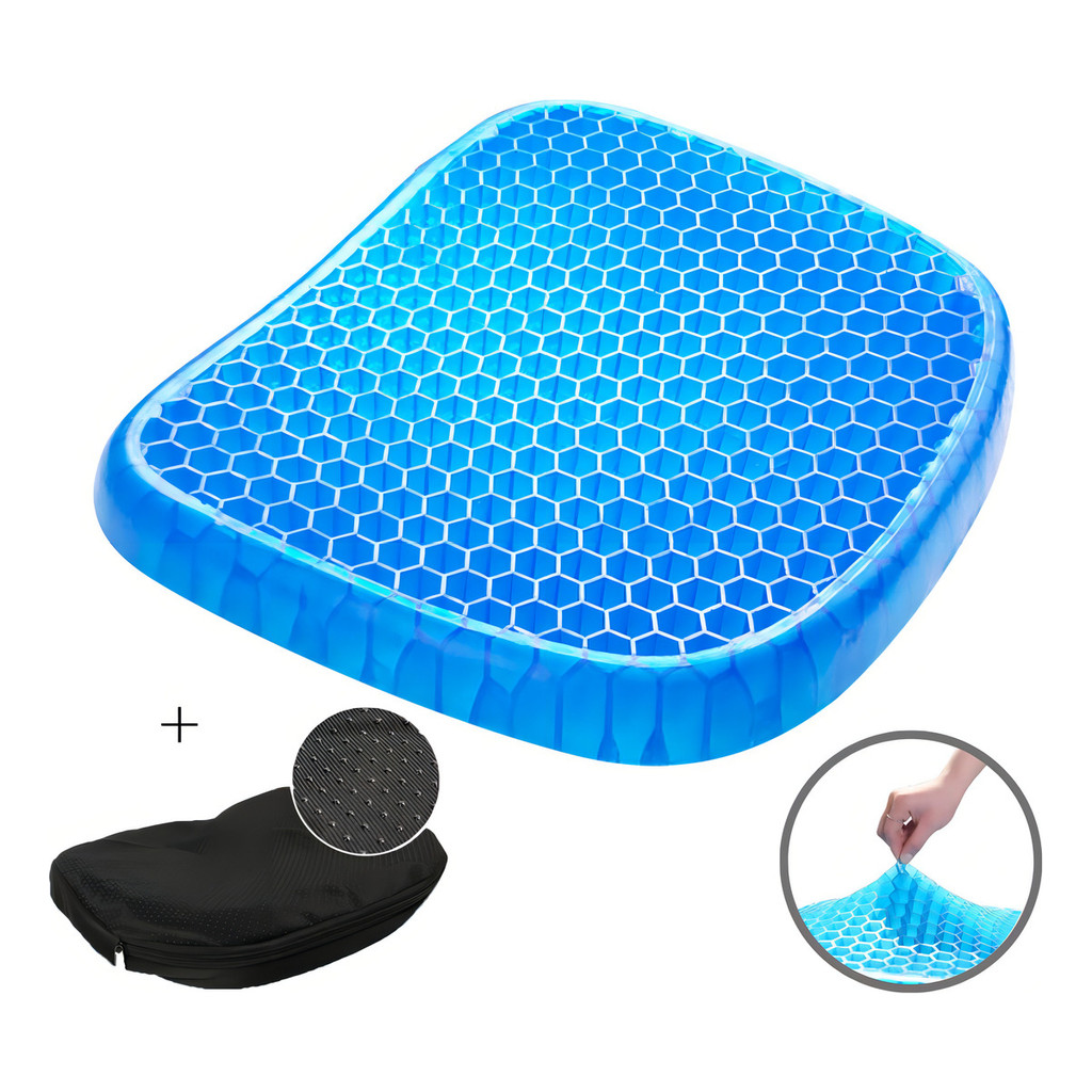 Assento De Gel Almofada Silicone Escaras Ortopédico Egg Sit Assento para hemorroidas Cor Azul