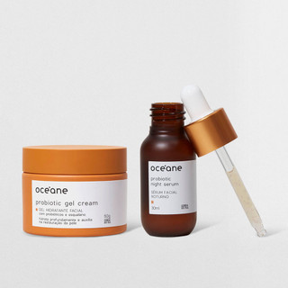 Kit Sérum Noturno + Gel Hidratante Facial com Probióticos (2 Produtos) em Oferta na Shopee