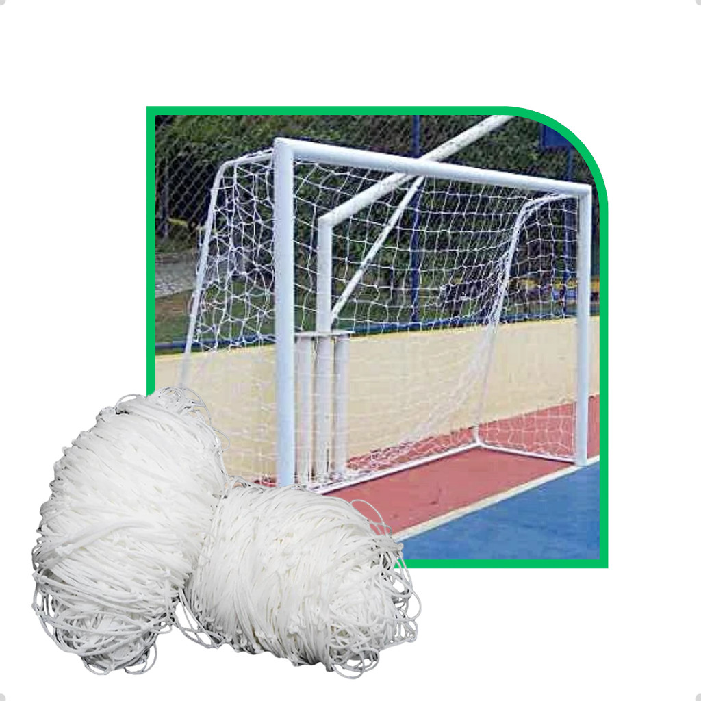 Par de Rede de Futebol Salão Quadrada Fio 4mm Seda Véu de Noiva