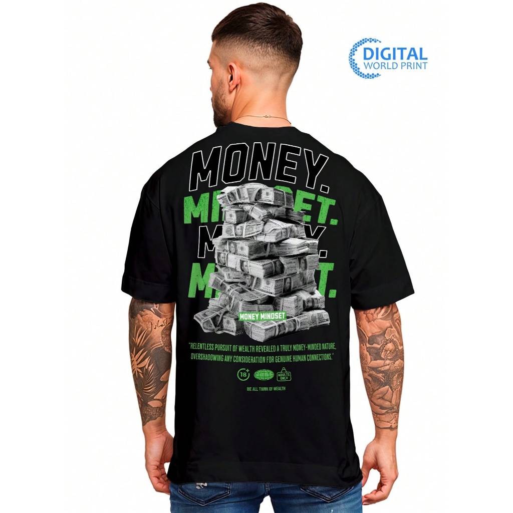 Camisa Camiseta $$MindsetMode Oversized Streetwear Linha Premium Fio 30.1penteado 100% Algodão ref-000016