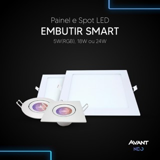 Painel Plafon ou Spot Led Smart Inteligente 5w, 18w, 24w RGB Colorido ou 2700k/6500k Embutir Cod:290118076-123 Avant Neo em Oferta na Shopee
