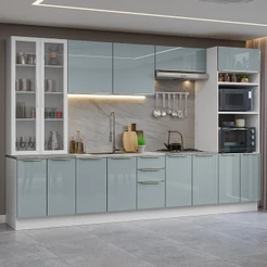 Armário de Cozinha Completa 340cm Lux Madesa 02
