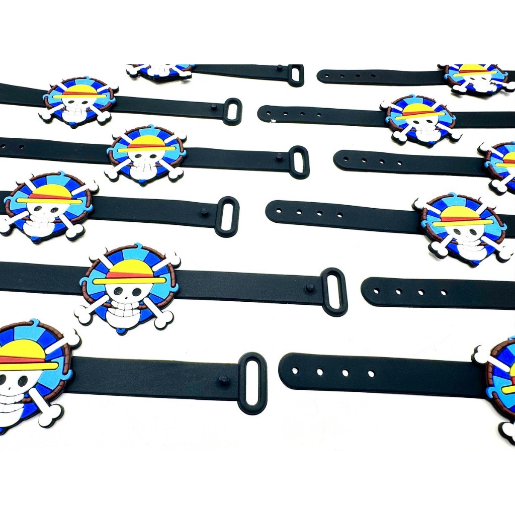 Pulseira Caveira Skull One Piece 10un Pulseirinha Festa Lembrancinha Luffy Zorro Shank Infantil