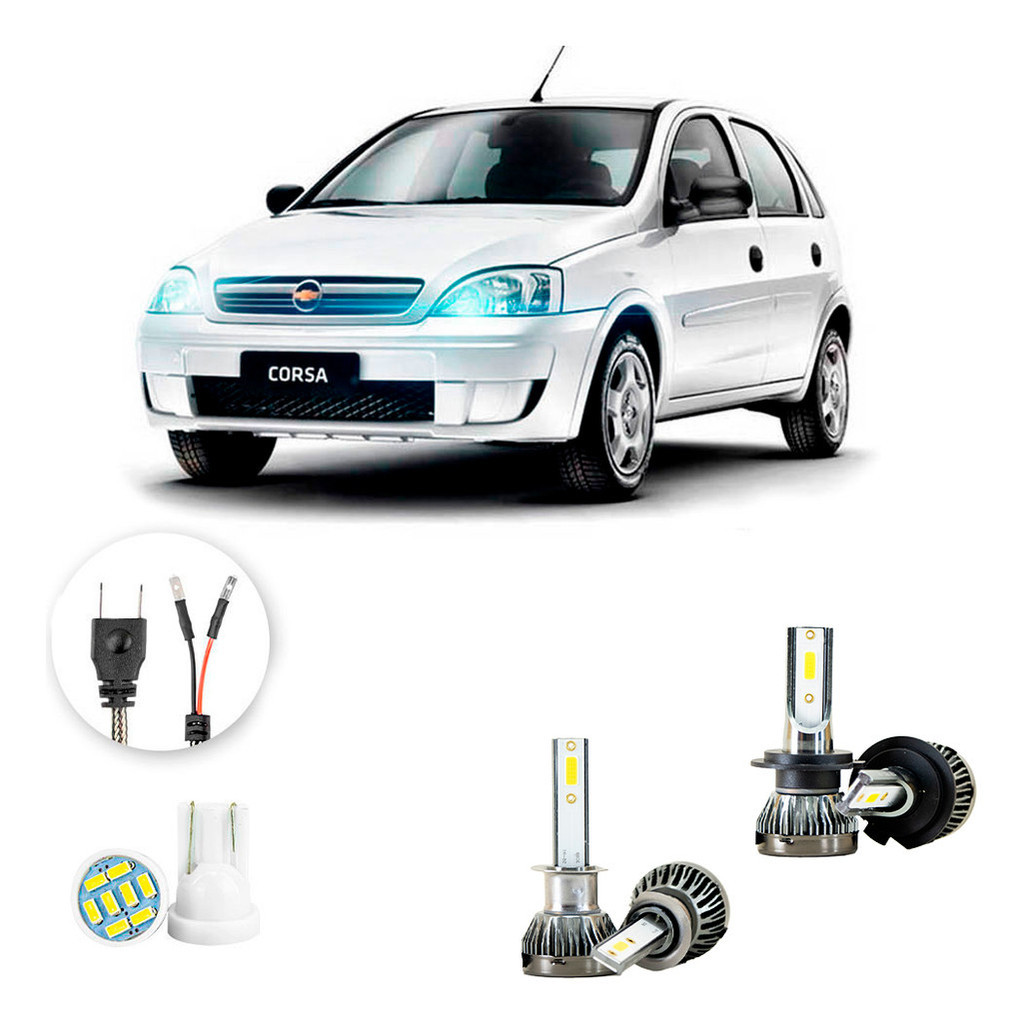 Ultra Led Nano 22000lm Chevrolet Corsa 2002-2012 Alto Baixo em Oferta na Shopee