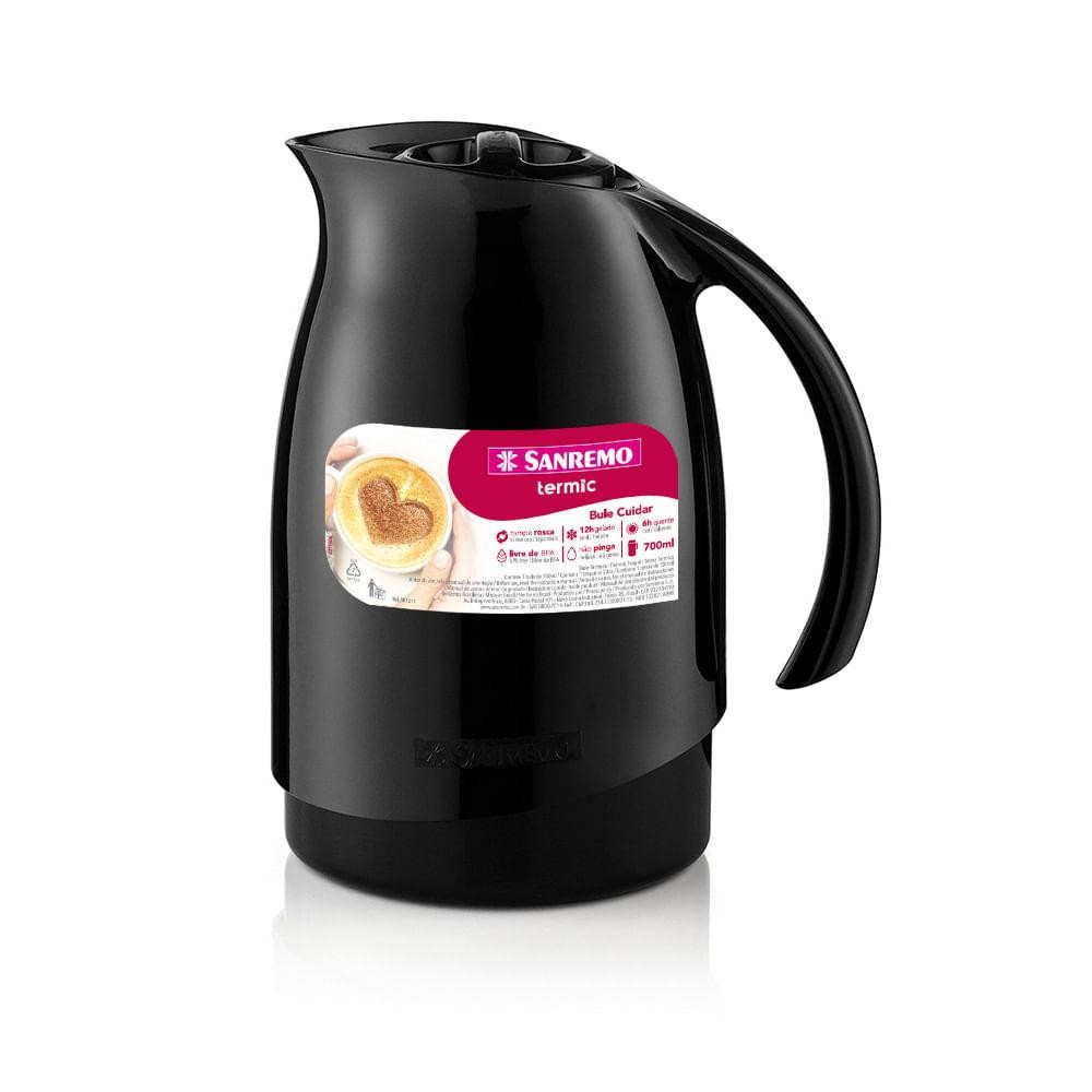 Bule Térmico Plástico Cuidar Preto 700ml Termic Sanremo em Oferta na Shopee