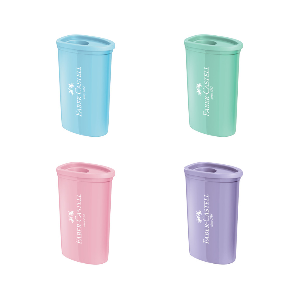 Apontador com Depósito Triangular Tons Pastel - Faber-Castell em Oferta na Shopee