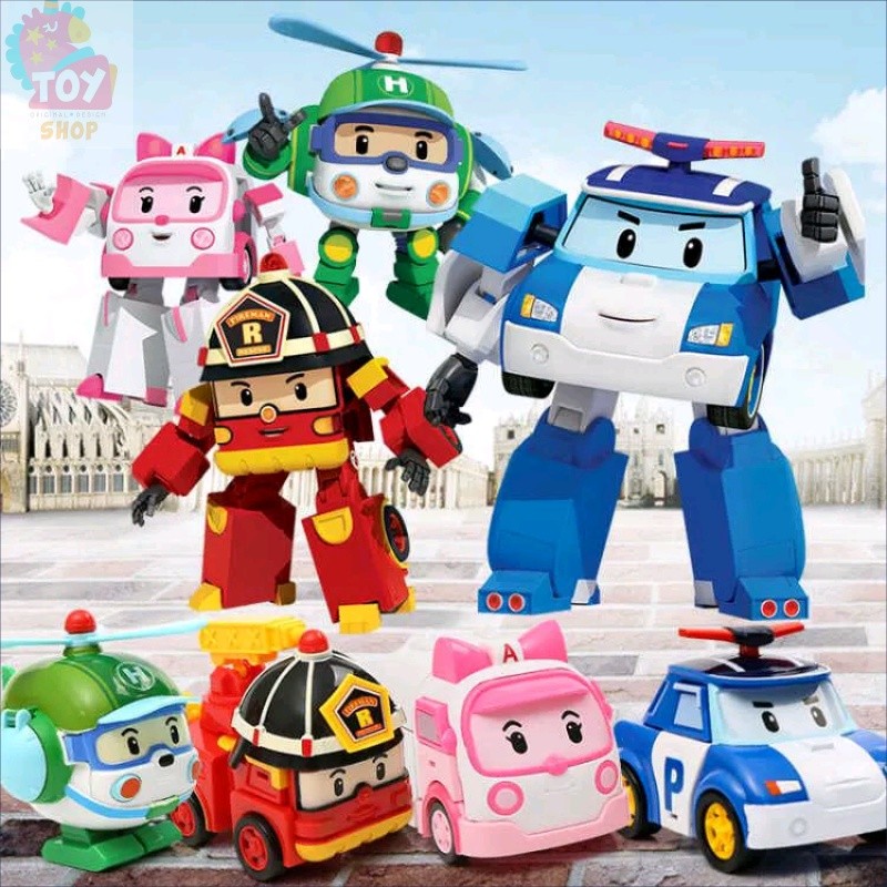 Robocarro de brinquedo Transformers Carro robô Poli
